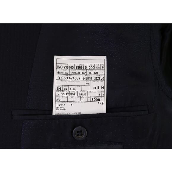 Versace Navy Blue Tonestripe Wool Mohair 2-Btn Suit by Zegna 44R - Picture 9 of 10